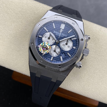 Audemars Piguet Royal Oak Chronograph 41mm Blue Dial Rubber Strap