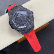 Hublot Big Bang Sang Bleu II Black Magic 45mm Watch Red Rubber Strap