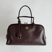 Chanel 2026 Large Bowling Bag 35.5cm Brown Calfskin