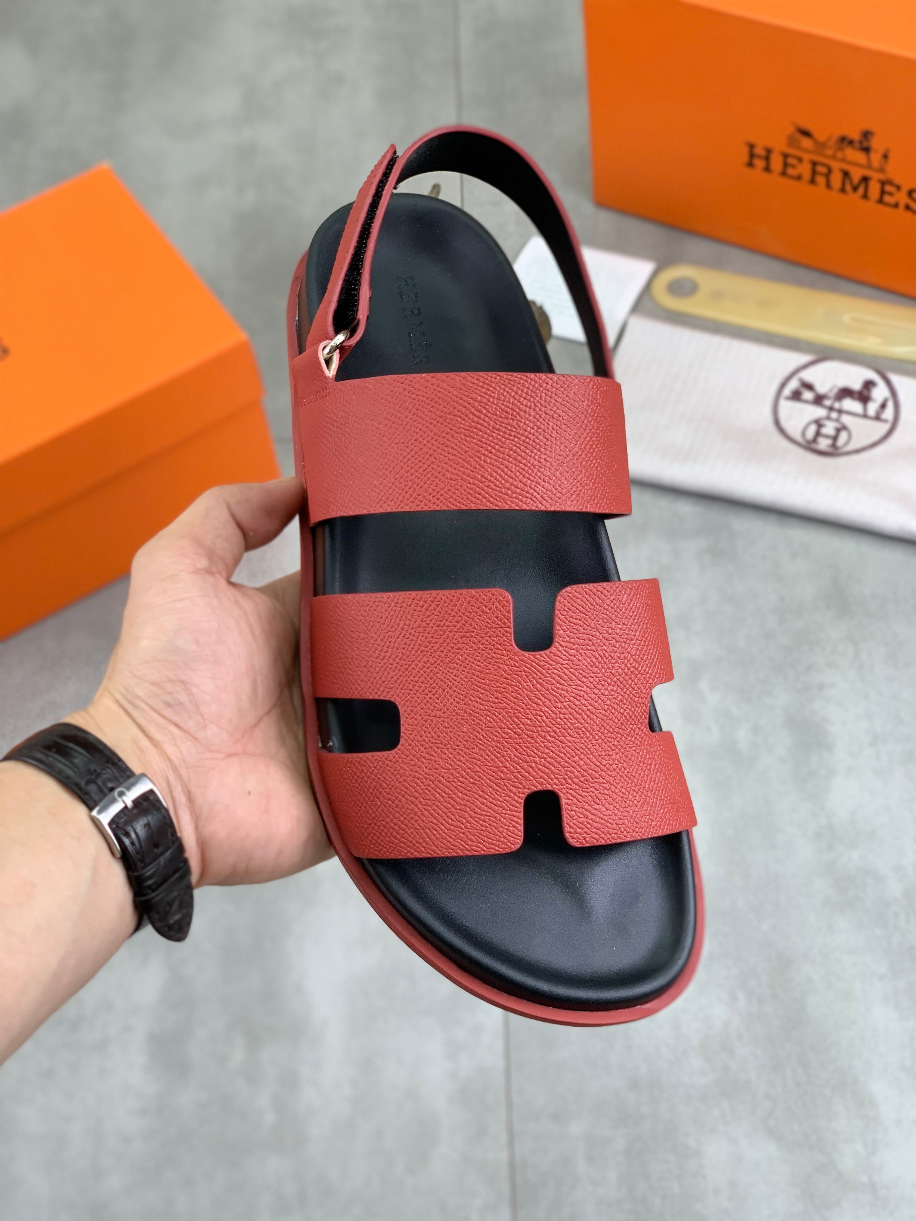 HM Men's Chypre Sandals Red Calfskin 645501