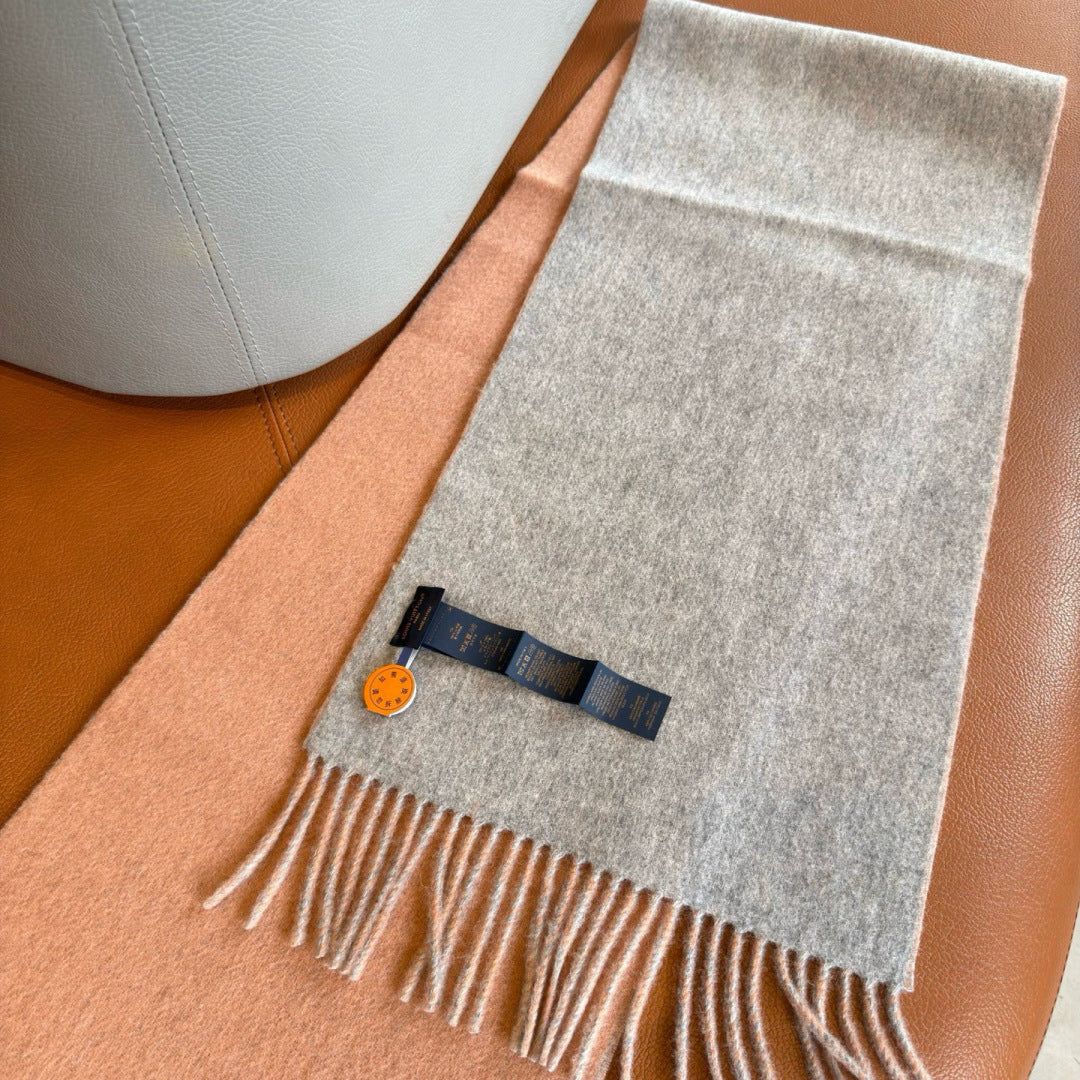 LV Reversible Scarf 180cm Pink Gray Sheep Wool 978753