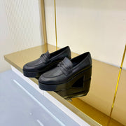 CC 2026 Chunky Heel Loafers 65 Black Calfskin 667753
