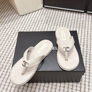 CC 26s Thong Sandals Light Beige Suede Sheepskin 632353