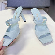 Chanel 2026 Mule 70mm Embossing And Suede Calfskin 895349