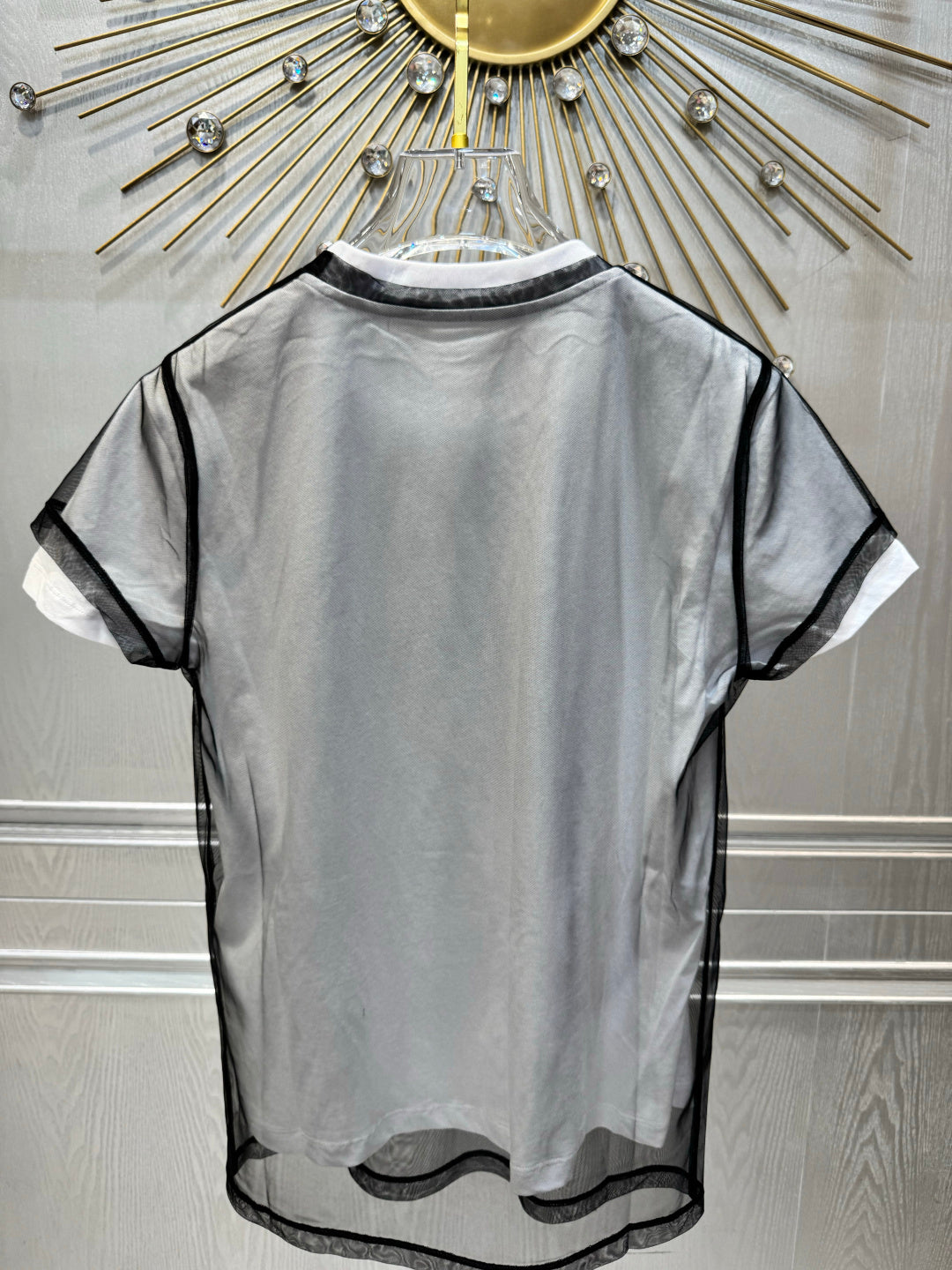 Gucci 2026 T-shirt Black White Mesh Cotton