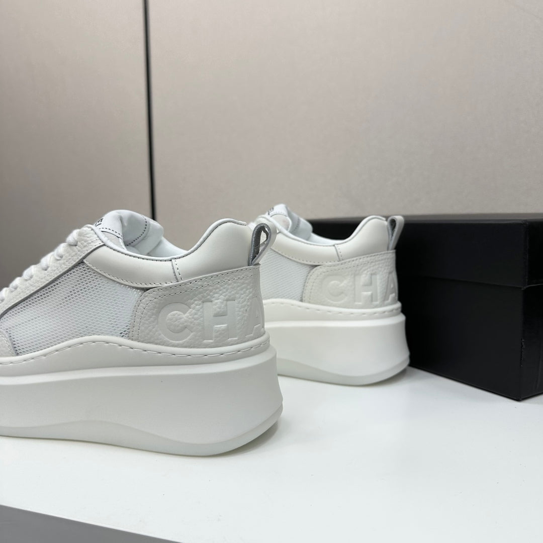CC 25 Platform Sneaker White Mesh Sheepskin 331750
