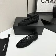 CC 26s Ballet Flats Black Canvas Leather 626301