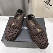 Chanel 2026 Hand-Woven Loafers Chocolate Calfskin 896474