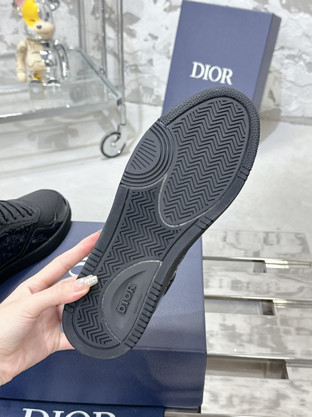 CD B27 Low-Top Sneaker 30mm In Black Monogram Calfskin 100803