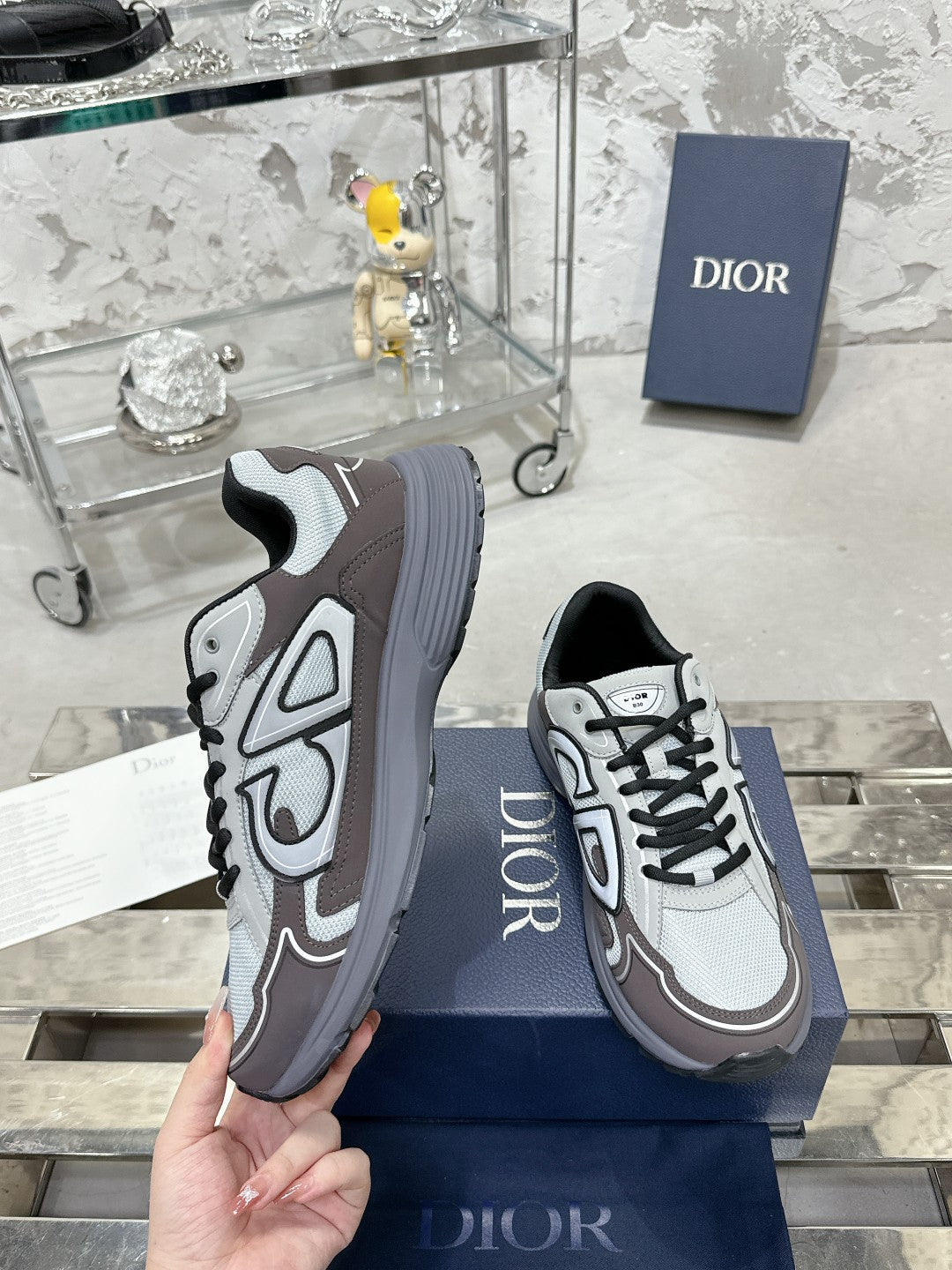 CD B30 Sneaker 35mm In Grey Mesh Fabric 100644