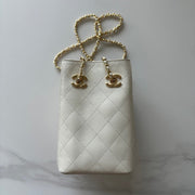 Chanel 2026 Bucket Bag 18cm Lambskin Suede Denim