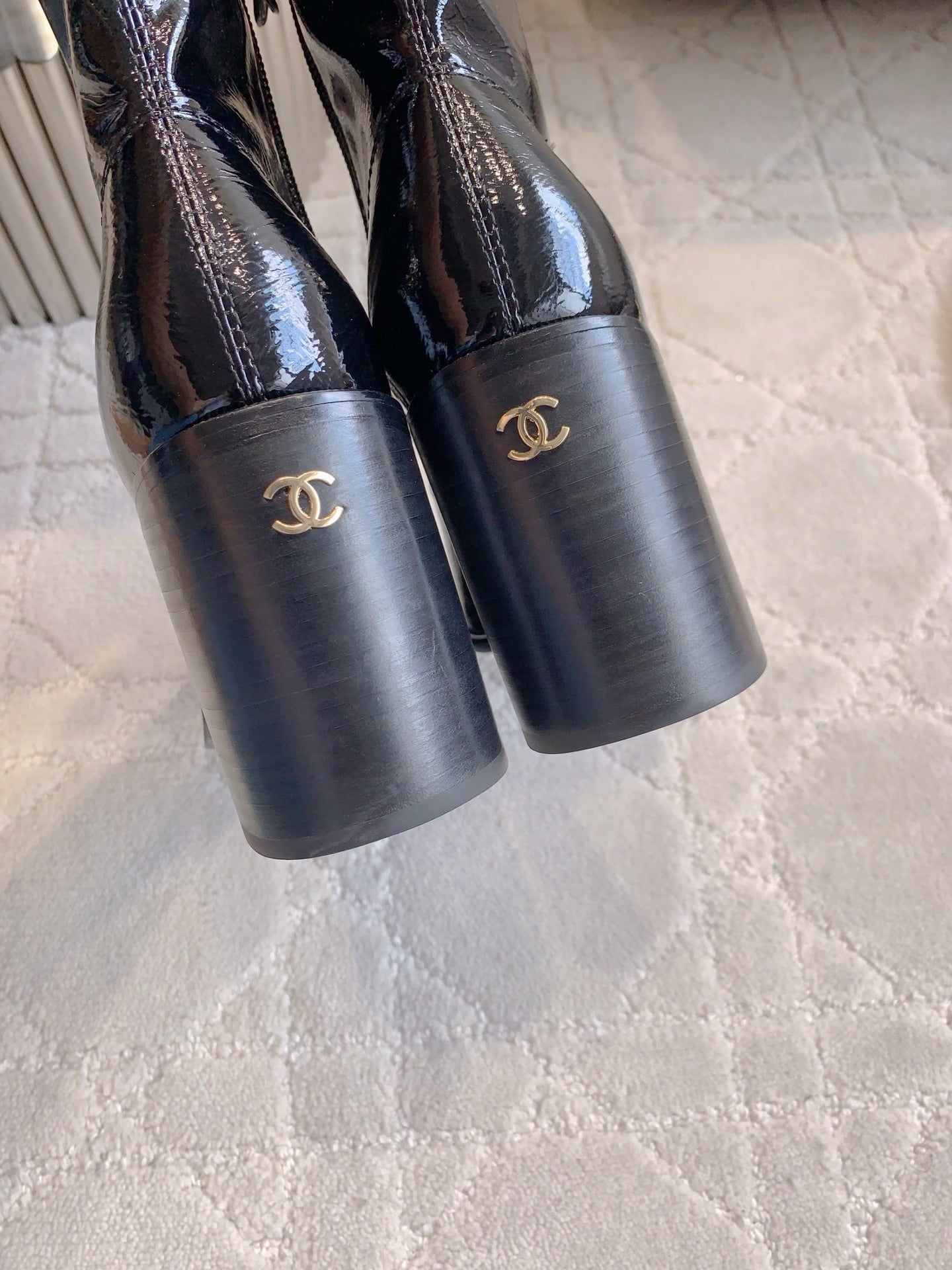 CC 25 Heeled Short Boot Black Patent Leather 516679
