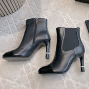 CC 25 Pearl Heel Boot Black Calfskin 516653