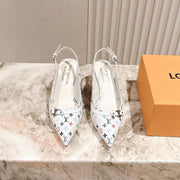 LV 26ss Slingback 45 White Multicolor Cowhide 656935