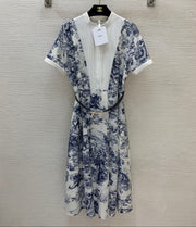 Dior 2026 Dress White Blue Cotton 399943