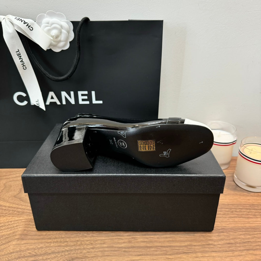 CC High Heels Black Lambskin