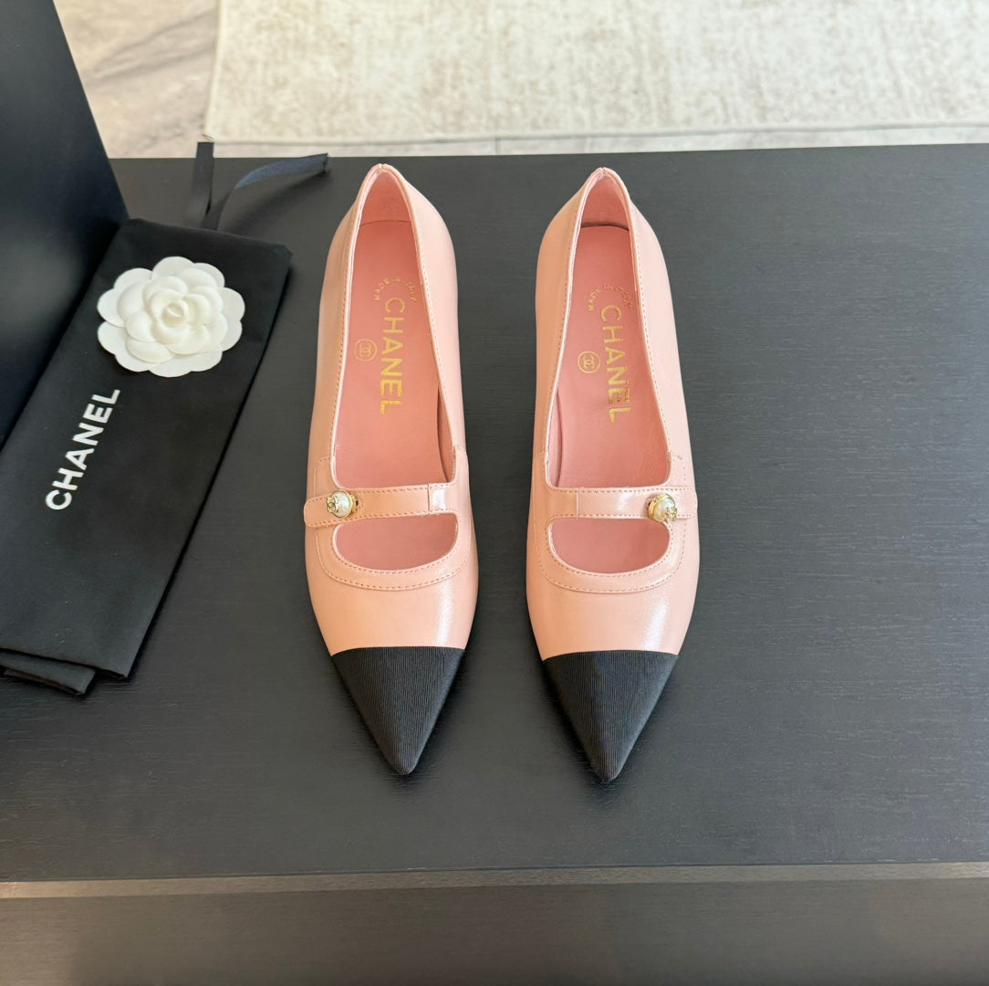 Double C WOMEN'S SHOES SPIRIT TOE Light Pink Lambskin