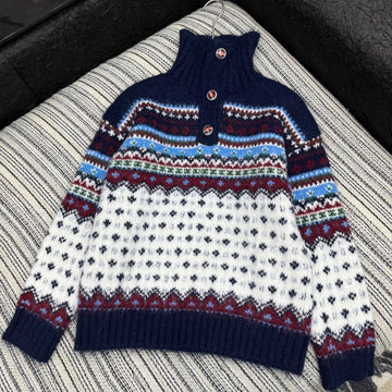 CC 2025 Sweater Navy Blue mix White Wool 325883