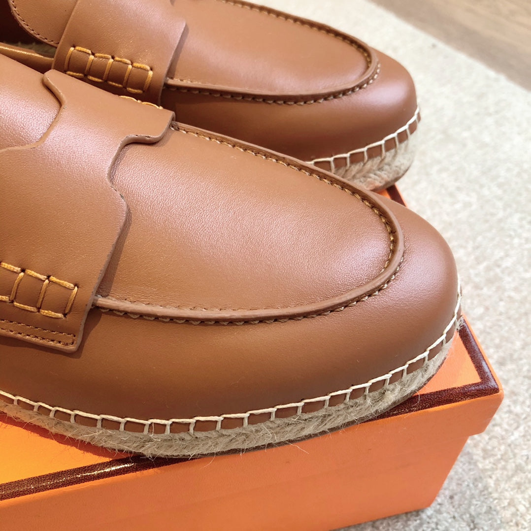 HM Trip Espadrille Brown Calfskin