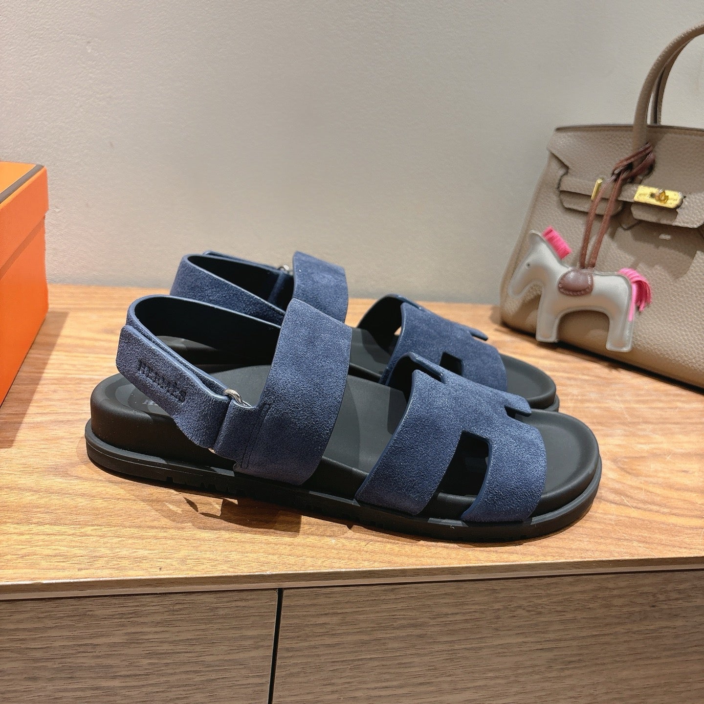 HM Men's 25 Genius  Sandals Blue Suede 651352