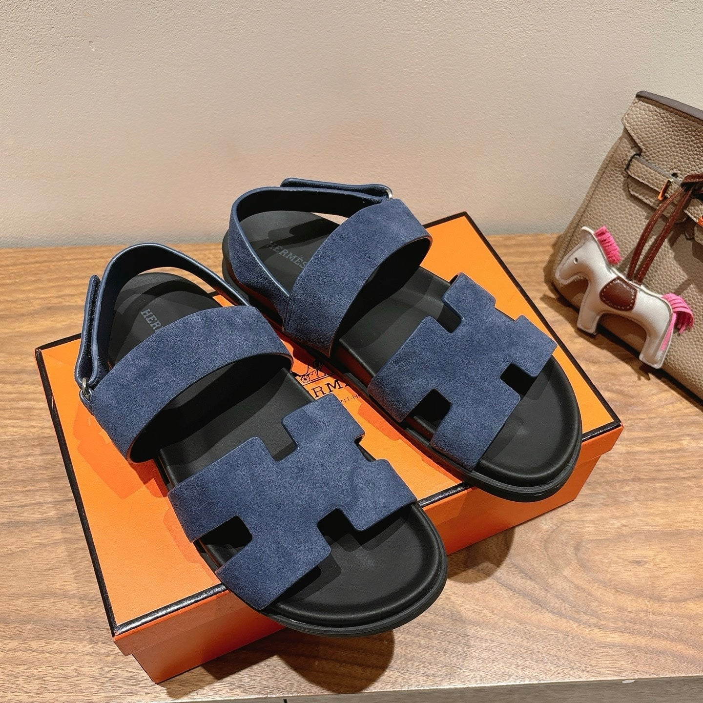HM Men's 25 Genius  Sandals Blue Suede 651352