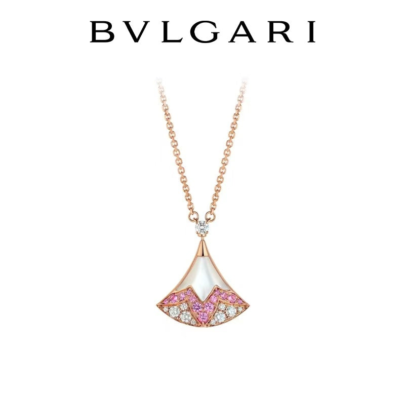 BVL Camouflage Necklace White Pink Diamond Pink Gold