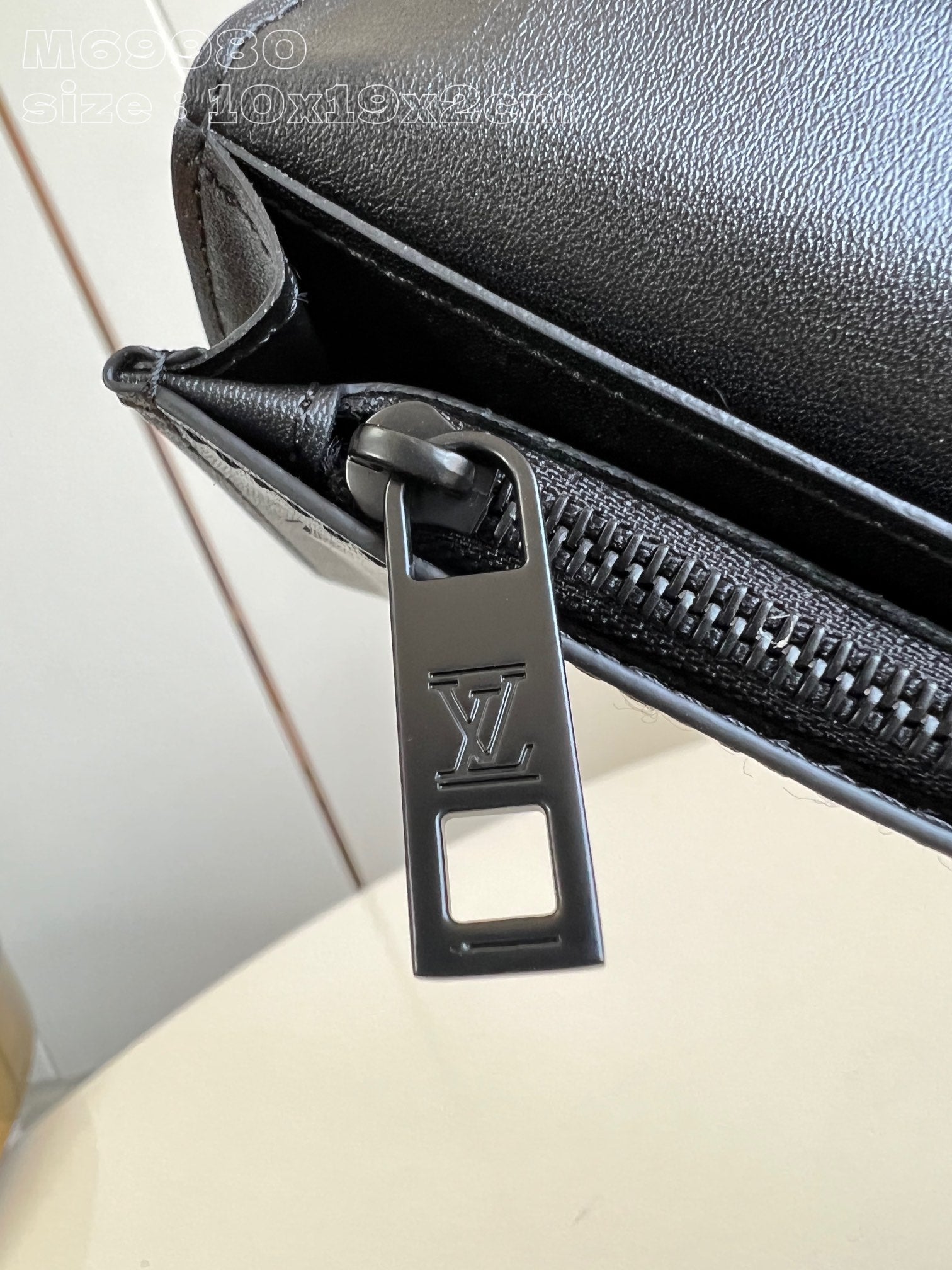 BRAZZA WALLET AEROGRAM 19CM BLACK CALFSKIN