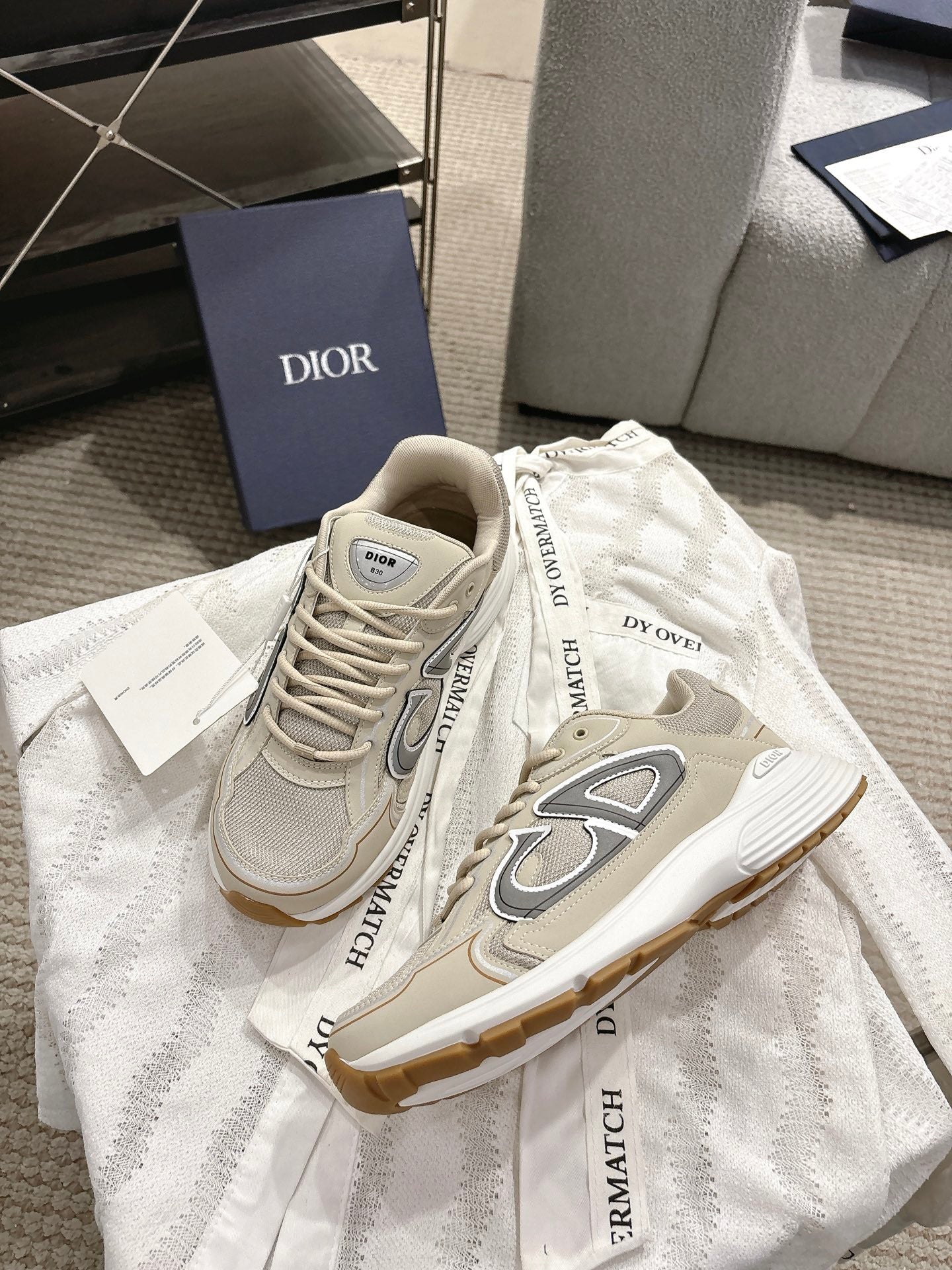 CD B30 Sneakers Beige White Technology Fabric