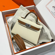 HM Mini Kelly 19 Beige mix Chocolate Epsom 243112