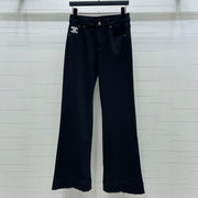 Chanel 2026 Slim-fit Flared Jeans Black Cotton 669869