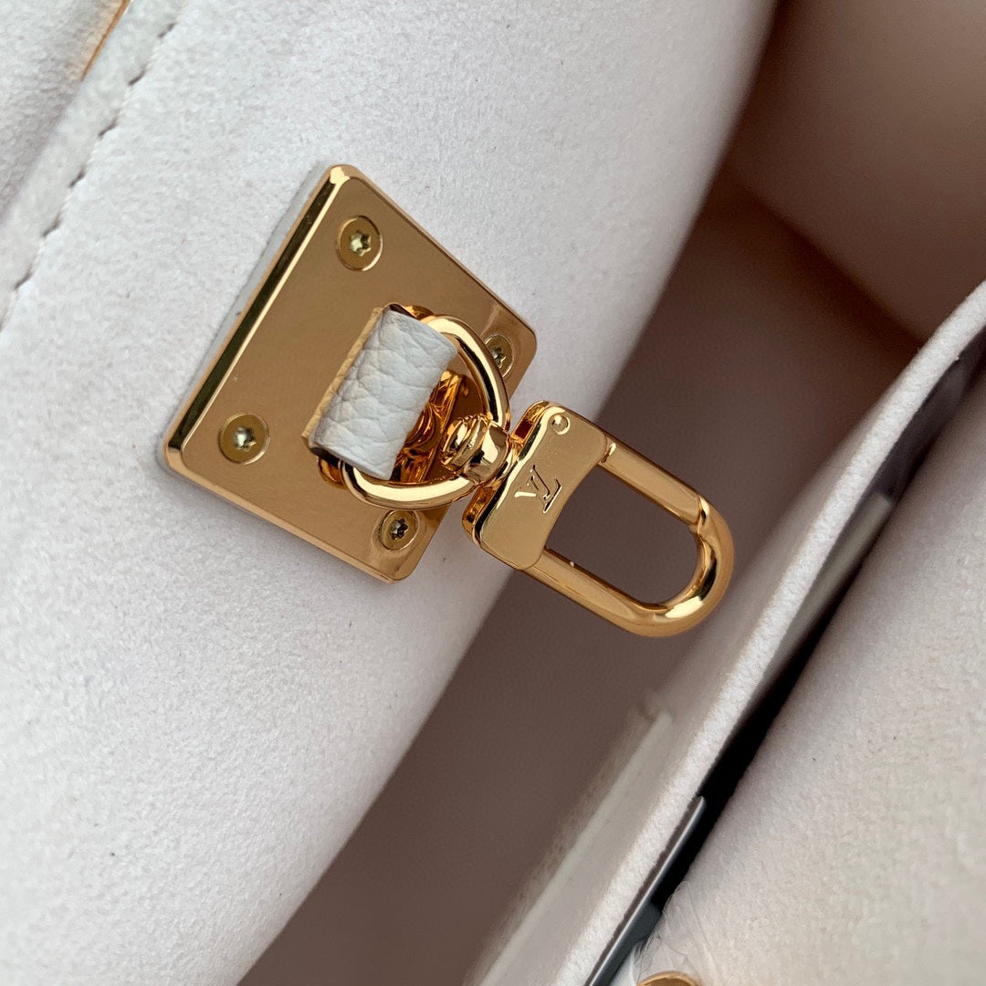 LV Lock&Go Bag White Gold Cowhide 240848
