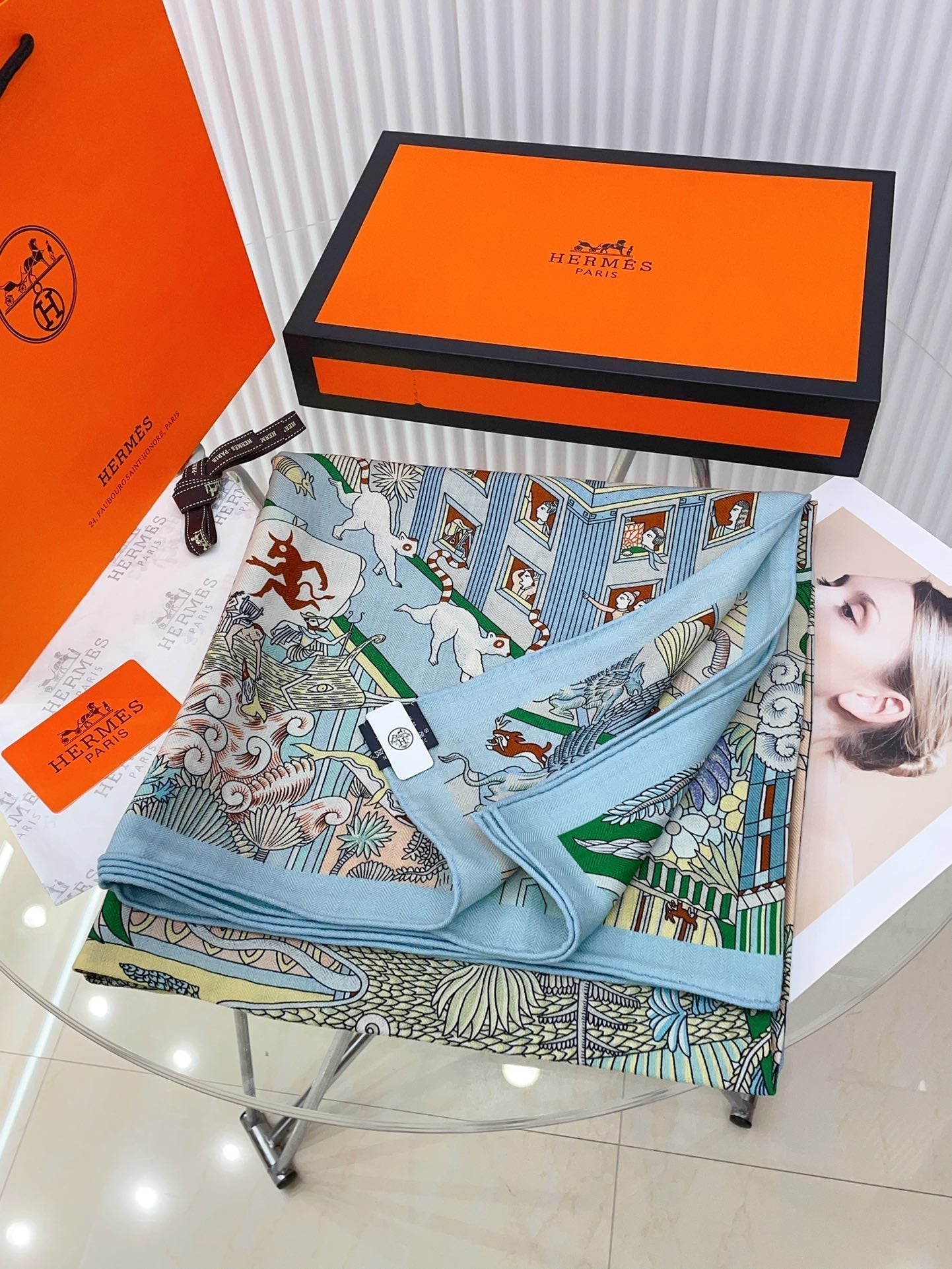 Animapolis Scarf 140 CM In Colorful Cashmere And Silk 306572