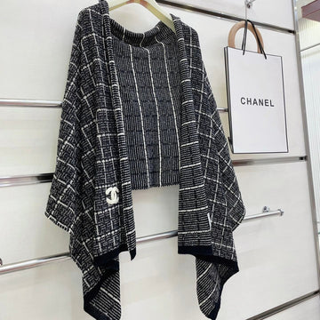 CC Scarf 180 CM In Black With White Stripes Cashmere 415181