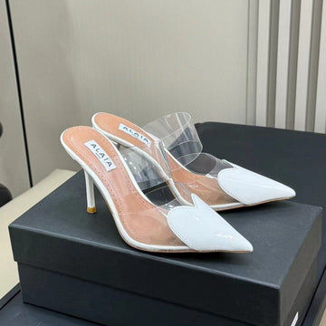 alaia mule 90 optic white heart lambskin