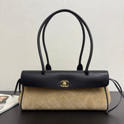 Chanel 2026 Urban Essential East West Bag 31cm Black Beige Suede Leather