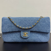 Chanel 2026 Flap Bag Blue Gold Denim