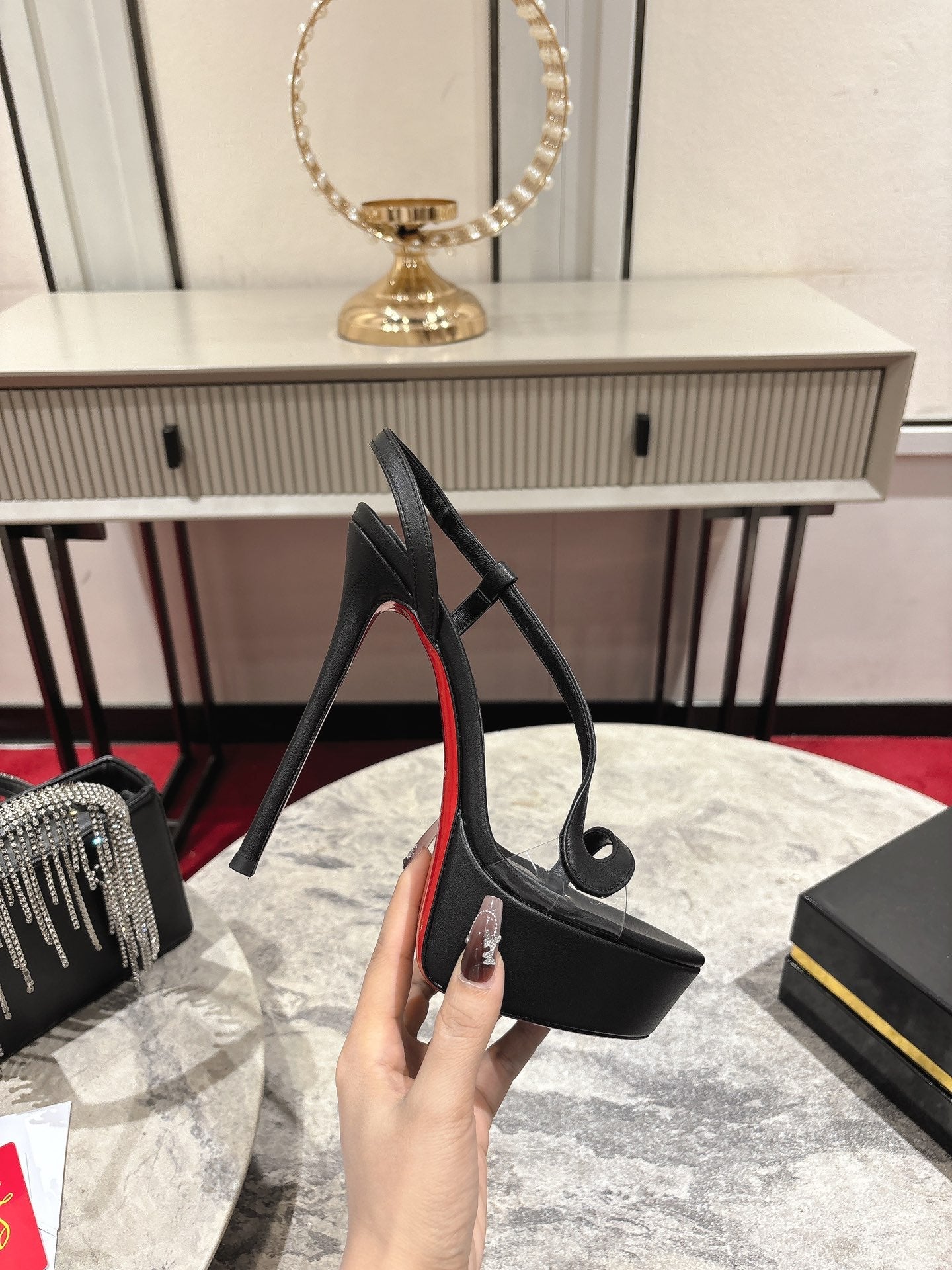 Christian Louboutin 2026 Rosalie Alta Sandal 150mm Leather 217733