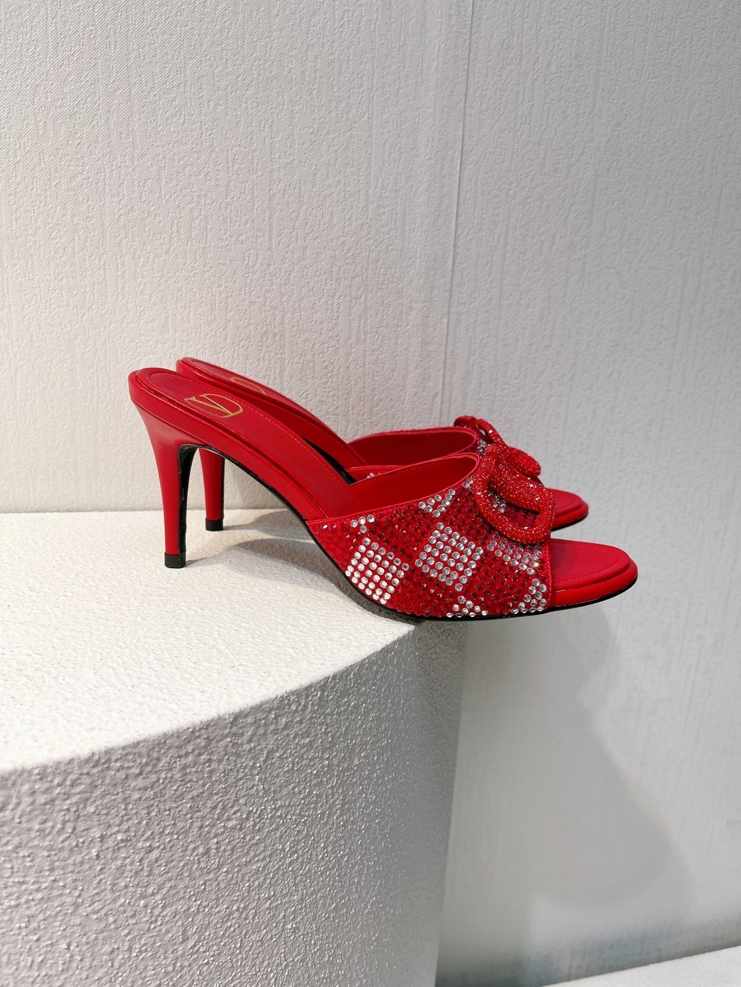 VT High Heeled Sandals Cherry Red  Sheepskin 292838