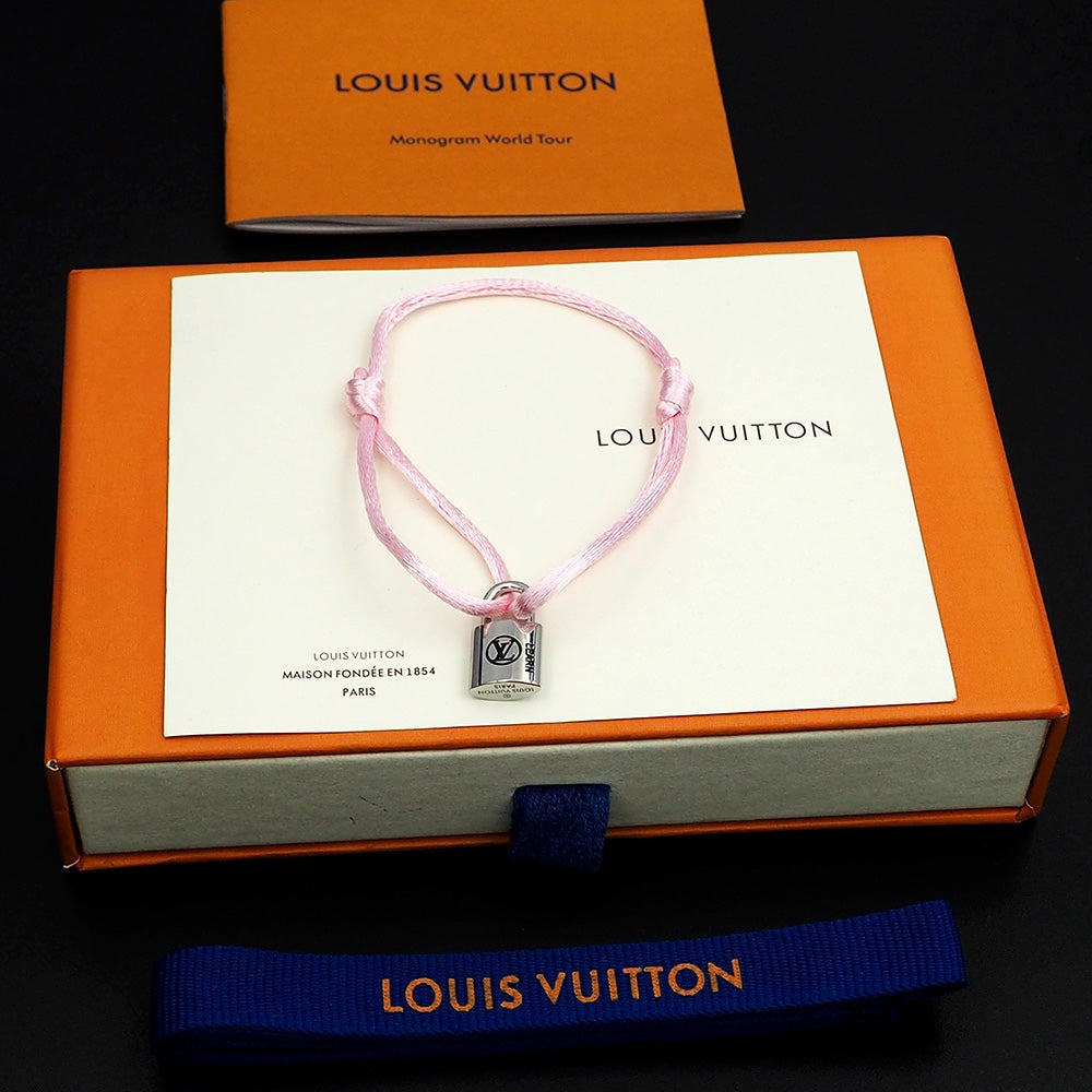 Silver Lockit Bracelet Pink