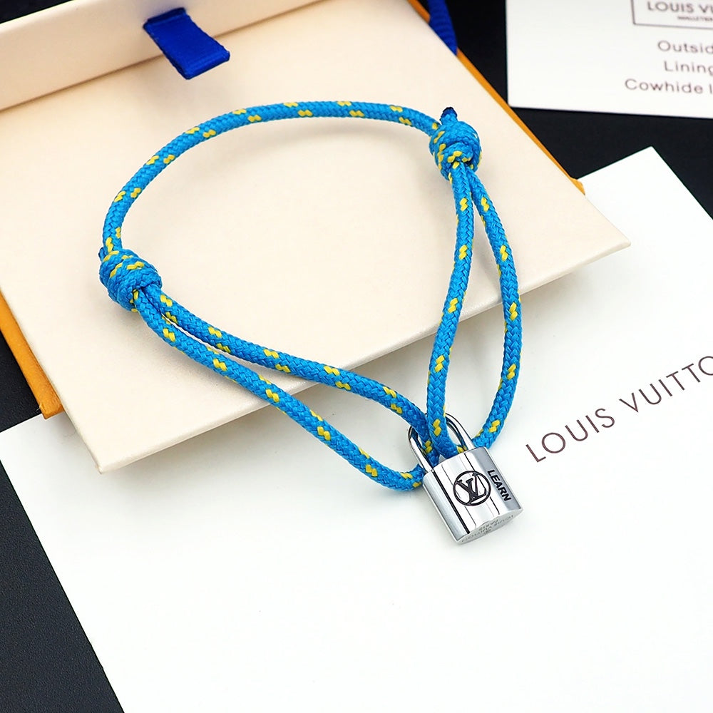 Silver Lockit Bracelet Polka Dot Blue