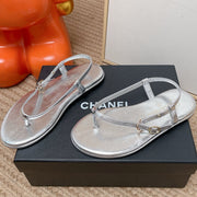 Chanel 2026 Flat Toe-Flip Sandals Sheepskin 855362