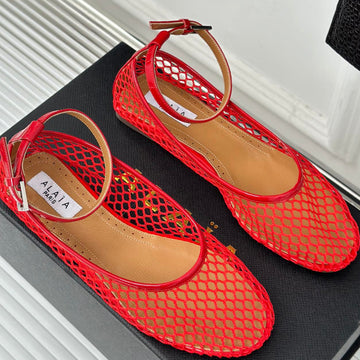 Alaia Mary Jane Ballet Flat Red Lambskin 293233