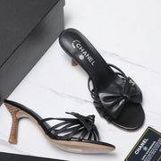 Chanel 2026 High-heeled Sandals With Delicate Bow 80mm Cowhide 758430