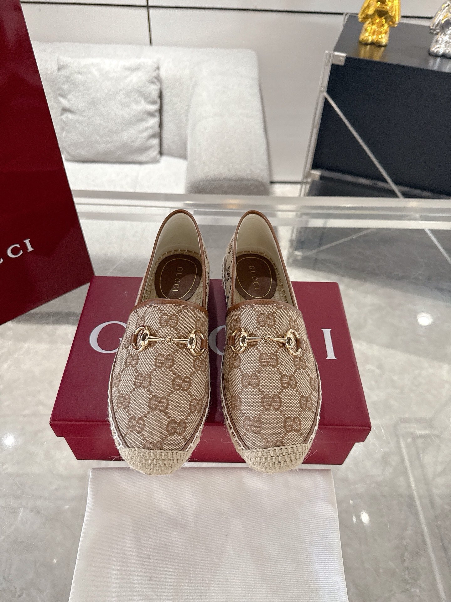 GC 2025 Espadrille With Horsebit Brown Canvas 292457