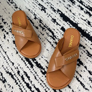 Chanel 2026 Cross-Strap Sandals Sheepskin Leather 778279