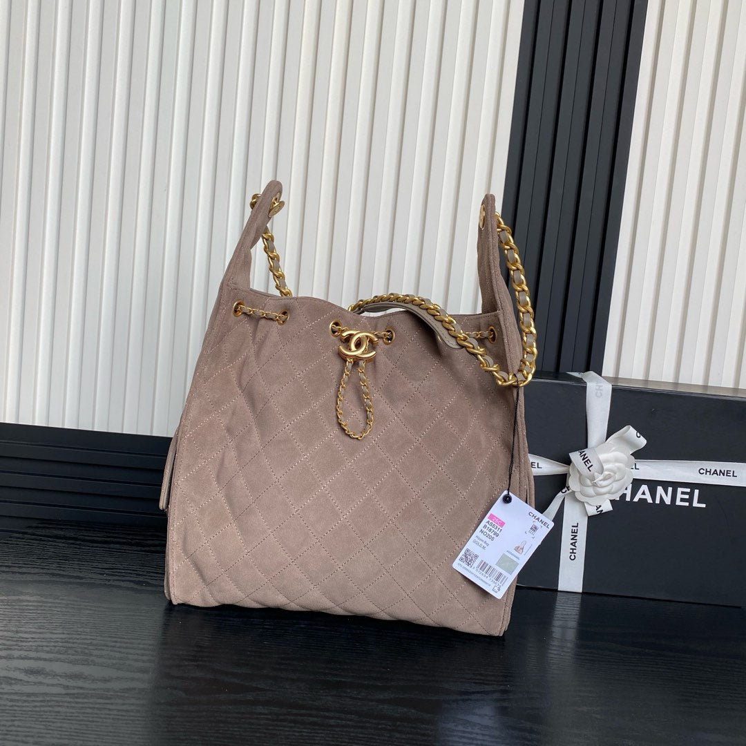CC 25C Hobo Bag 40cm Rosy Brown Suede