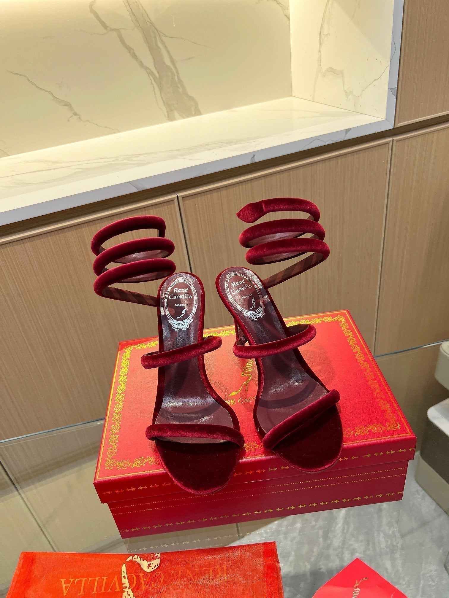 RC Sandals Red Original Velvet Sheepskin 341989