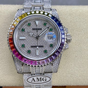 Rolex Submariner Date Rainbow Green Full Diamond