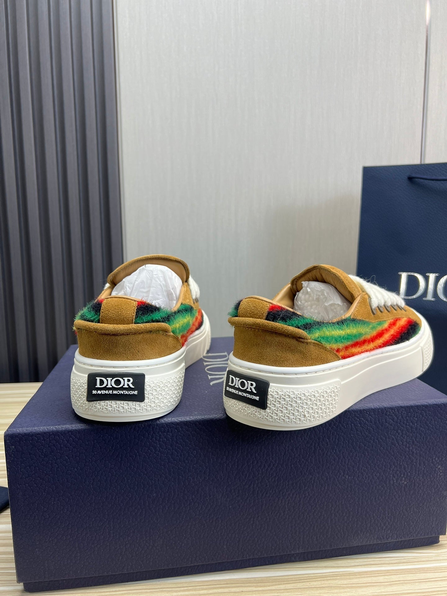 CD B33 SNEAKER BRONZE SUEDE AND FABRIC