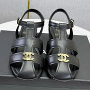 Chanel 2026 Double C Cutout Roman Flat Sandal Sheepskin 904596